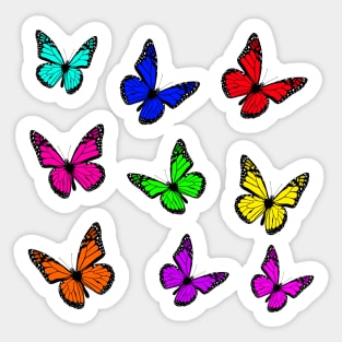 Rainbow Neon Butterflies Sticker